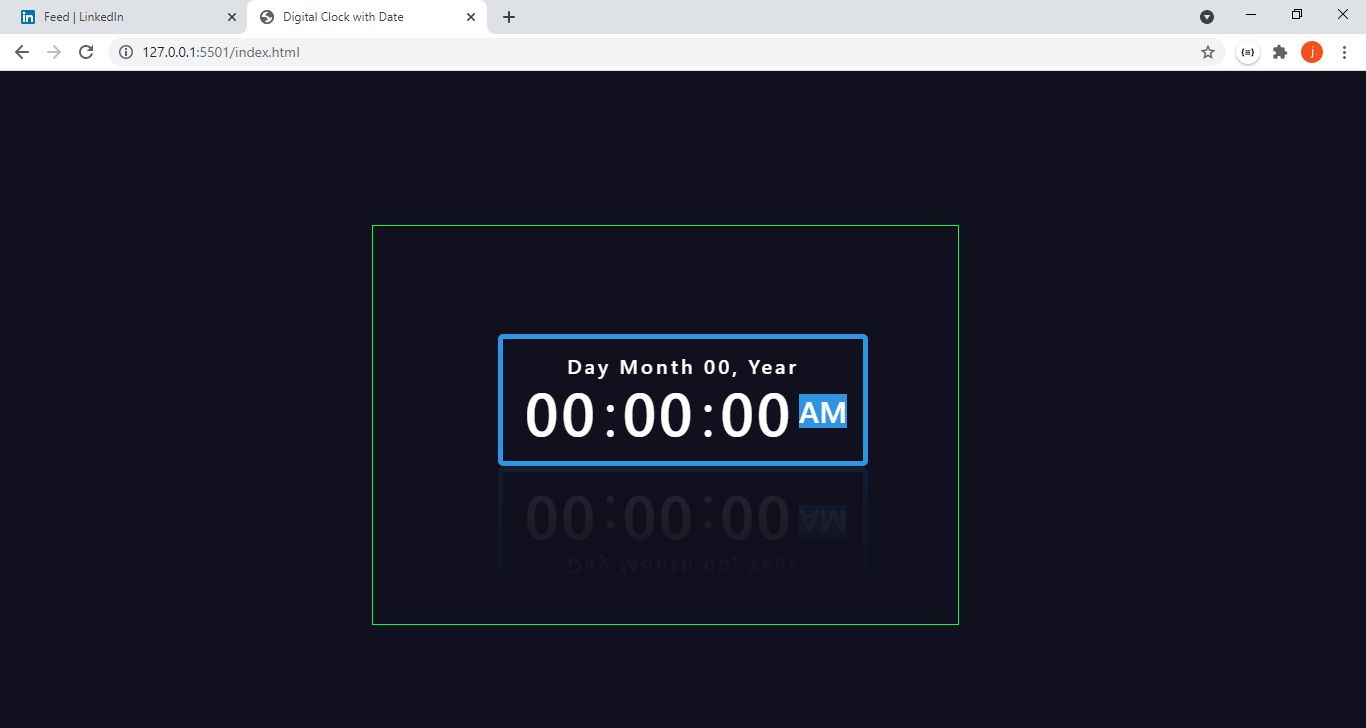 The Web Dev | Digital Clock using HTML, CSS & Javascript